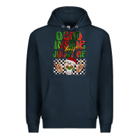 Navy dead inside but jolly af Premium Hoodie - BarkalooDesign