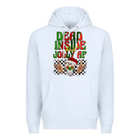 White dead inside but jolly af Premium Hoodie - BarkalooDesign