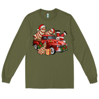 Army Green christmas tree cake with farm track and santa ado Long Sleeve Tee - AdoDesignShop
