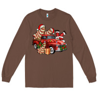 Chestnut christmas tree cake with farm track and santa ado Long Sleeve Tee - AdoDesignShop