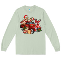 Matcha christmas tree cake with farm track and santa ado Long Sleeve Tee - AdoDesignShop