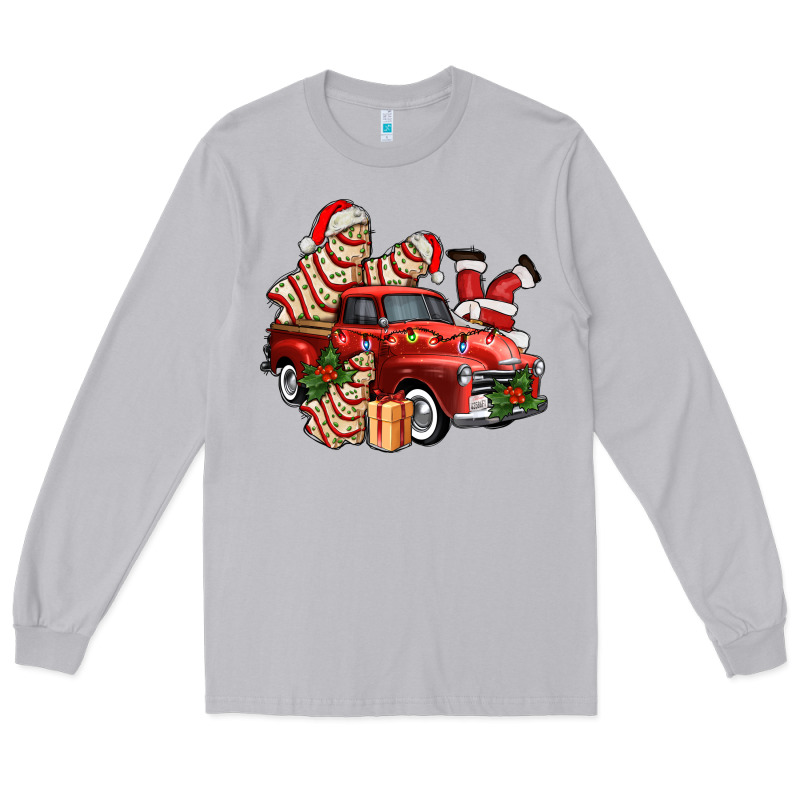 Christmas Tree Cake With Farm Track And Santa Ado Long Sleeve Tee by AdoDesignShop | Teevron
