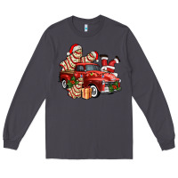 Smoke christmas tree cake with farm track and santa ado Long Sleeve Tee - AdoDesignShop