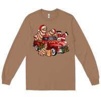 Toasted Coconut christmas tree cake with farm track and santa ado Long Sleeve Tee - AdoDesignShop