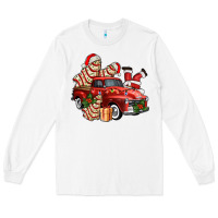 White christmas tree cake with farm track and santa ado Long Sleeve Tee - AdoDesignShop