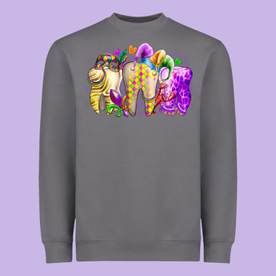 Mardi Gras Tooth Heavyweight Sweatshirt Designed By Racoondesign