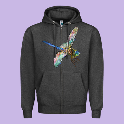 Dragon Fly Zipper Hoodie Designed By Lillyallendesigns