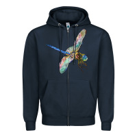 Navy Dragon Fly Zipper Hoodie - LillyAllenDesigns