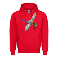 Red Dragon Fly Zipper Hoodie - LillyAllenDesigns