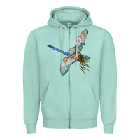 Seafoam Dragon Fly Zipper Hoodie - LillyAllenDesigns