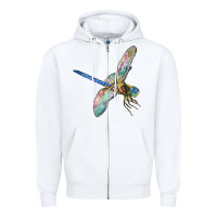 White Dragon Fly Zipper Hoodie - LillyAllenDesigns