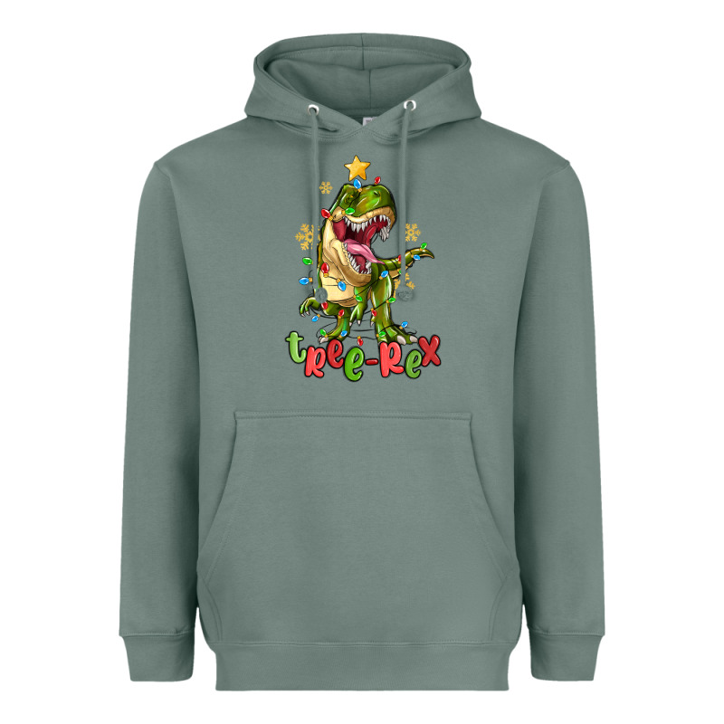 Tree Rex Trex Christmas Dinosaur Heavyweight Hoodie by MaliasSmallBusiness | Teevron