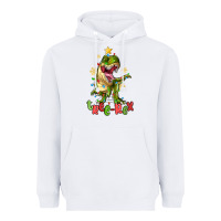 White tree rex trex christmas dinosaur Heavyweight Hoodie - MaliasSmallBusiness