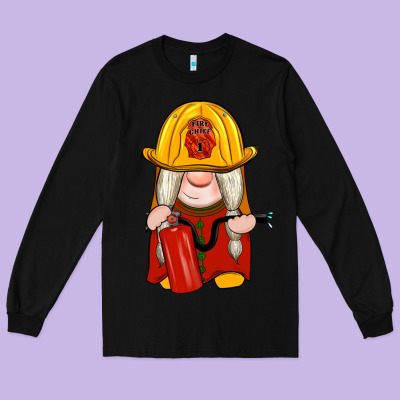 Firefighter Gnomes Long Sleeve Tee Designed By Artiststas