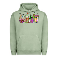 Pigment Oil Green Halloween coffee cups Urban Hoodie - NancyCooperArtShop