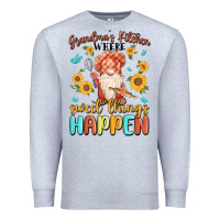 Heather Grey grandma's kitchen where sweet things happen Premium Sweatshirt - MaliasSmallBusiness
