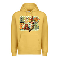 Antique Gold groovy hello fall Premium Hoodie - BarkalooDesign