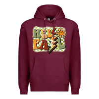 Burgundy groovy hello fall Premium Hoodie - BarkalooDesign
