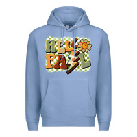 Colony Blue groovy hello fall Premium Hoodie - BarkalooDesign