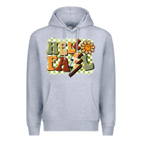 Heather Grey groovy hello fall Premium Hoodie - BarkalooDesign