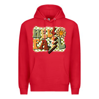 Red groovy hello fall Premium Hoodie - BarkalooDesign