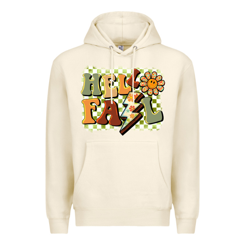Groovy Hello Fall Premium Hoodie by BarkalooDesign | Teevron