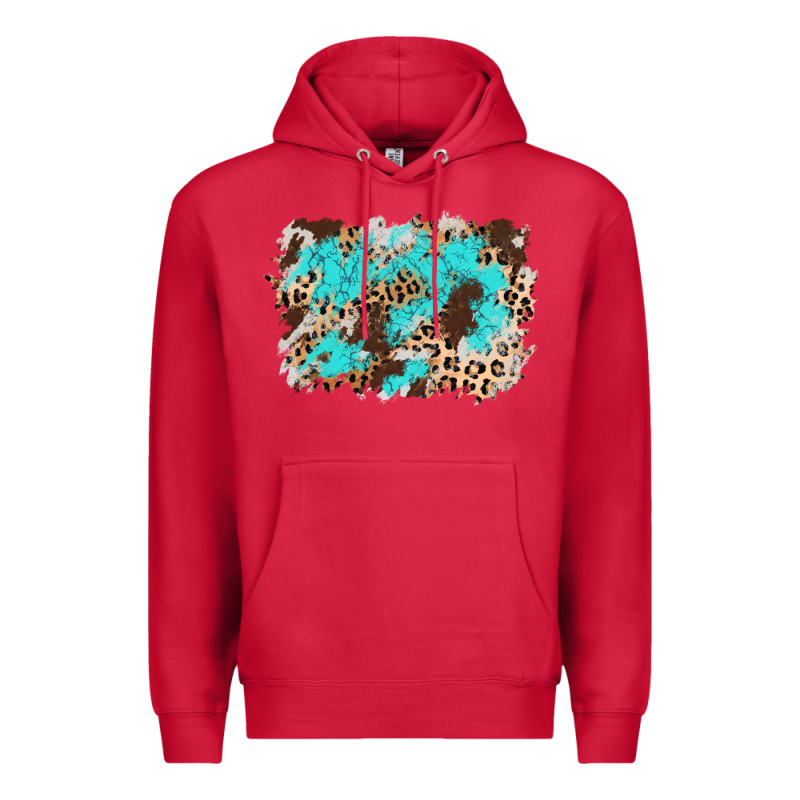 Cowhide Leopard Turquoise Background Premium Hoodie by AdoDesignShop | Teevron