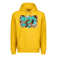 Lemon cowhide leopard turquoise background Premium Hoodie - AdoDesignShop