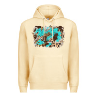 Pina Colada cowhide leopard turquoise background Premium Hoodie - AdoDesignShop