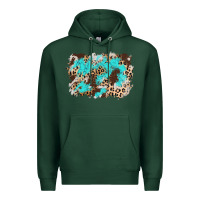 Sports Green cowhide leopard turquoise background Premium Hoodie - AdoDesignShop