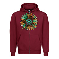 Burgundy thanksgiving fall sunflower Zipper Hoodie - Jasminsmagicworld