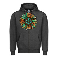Charcoal Heather thanksgiving fall sunflower Zipper Hoodie - Jasminsmagicworld