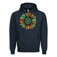 Navy thanksgiving fall sunflower Zipper Hoodie - Jasminsmagicworld