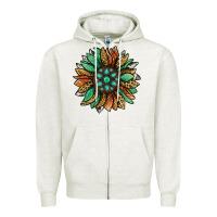 Oatmeal Heather thanksgiving fall sunflower Zipper Hoodie - Jasminsmagicworld