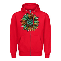 Red thanksgiving fall sunflower Zipper Hoodie - Jasminsmagicworld