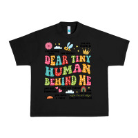 Black customized teacher dear tiny human behind me back Urban Heavy Tee - JahusDesignShop