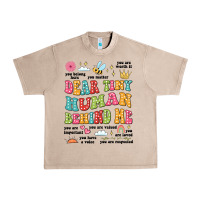 French Oak customized teacher dear tiny human behind me back Urban Heavy Tee - JahusDesignShop