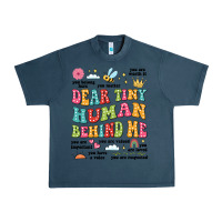 Midnight Navy customized teacher dear tiny human behind me back Urban Heavy Tee - JahusDesignShop