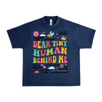 Navy customized teacher dear tiny human behind me back Urban Heavy Tee - JahusDesignShop