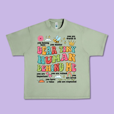 Customized Teacher Dear Tiny Human Behind Me Back Urban Heavy Tee Designed By Jahusdesignshop