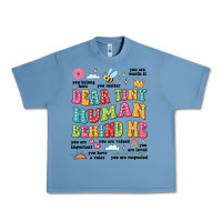 Pebble Blue customized teacher dear tiny human behind me back Urban Heavy Tee - JahusDesignShop