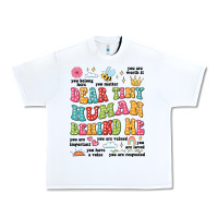 White customized teacher dear tiny human behind me back Urban Heavy Tee - JahusDesignShop