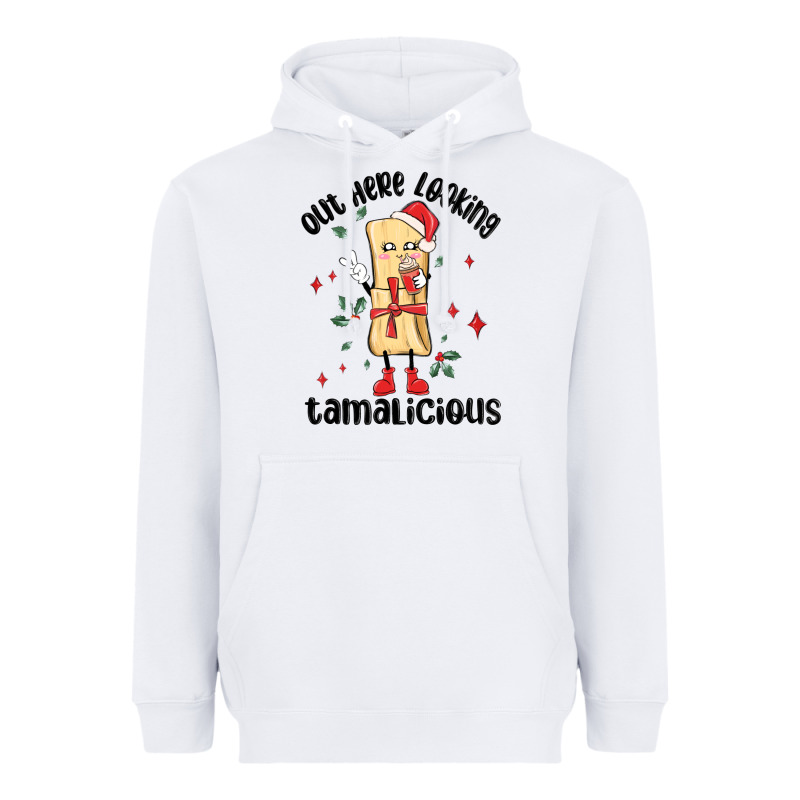 Out Here Looking Tamalicious Christmas Tamale Heavyweight Hoodie by MaliasSmallBusiness | Teevron
