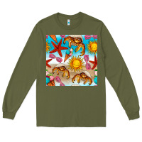 Army Green beach seamless pattern Long Sleeve Tee - BundleAndBundleShop