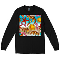 Black beach seamless pattern Long Sleeve Tee - BundleAndBundleShop