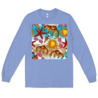 Colony Blue beach seamless pattern Long Sleeve Tee - BundleAndBundleShop