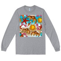 Heather Grey beach seamless pattern Long Sleeve Tee - BundleAndBundleShop