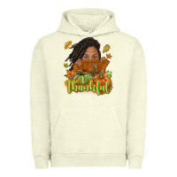 Pigment Pistachio Thankful Fall with black girl Urban Hoodie - NancyCooperArtShop