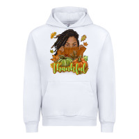 White Thankful Fall with black girl Urban Hoodie - NancyCooperArtShop