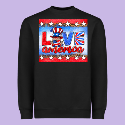 Love America Gnome Heavyweight Sweatshirt Designed By Hra Design Shop